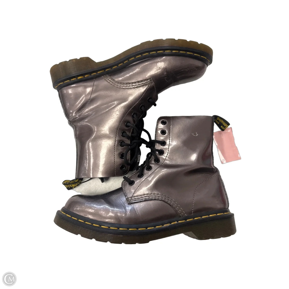 Boots Designer By Dr Martens In Silver, Size: 8