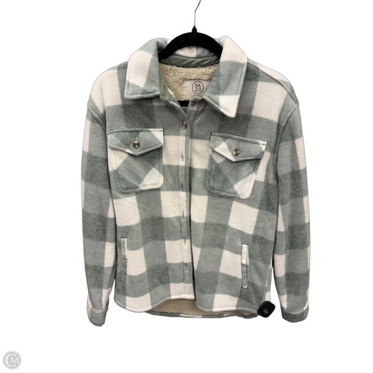 Jacket Shirt By Sage In Plaid Pattern, Size: S