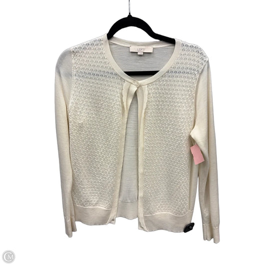 Cardigan By Loft In Cream, Size: L
