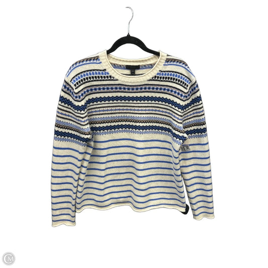 Sweater By J. Crew In Blue & Cream, Size: M