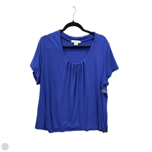 Top Short Sleeve By Liz Claiborne In Navy, Size: 2x
