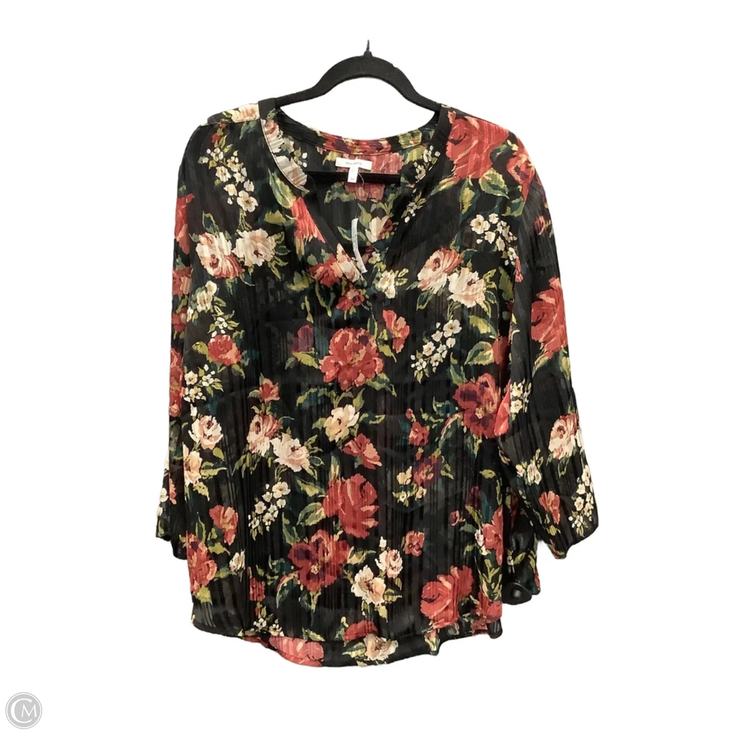 Blouse Long Sleeve By Maurices In Black, Size: 2x