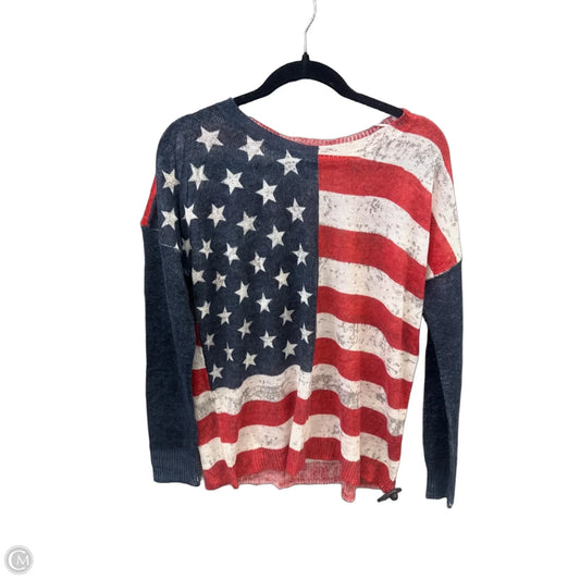 Top Long Sleeve By Rock And Republic In Blue & Red & White, Size: M