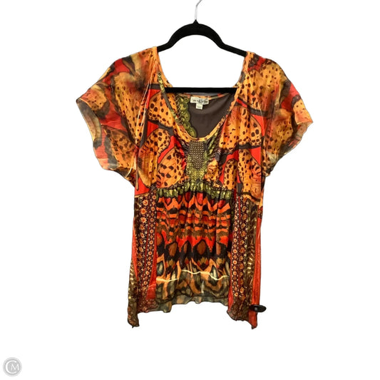 Blouse Short Sleeve By Clothes Mentor In Orange, Size: 2x