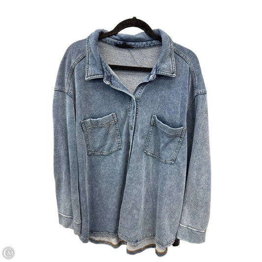Jacket Shirt By Jane And Delancey In Blue Denim, Size: 3x