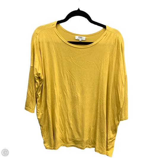 Top 3/4 Sleeve Basic By Piko In Yellow, Size: S