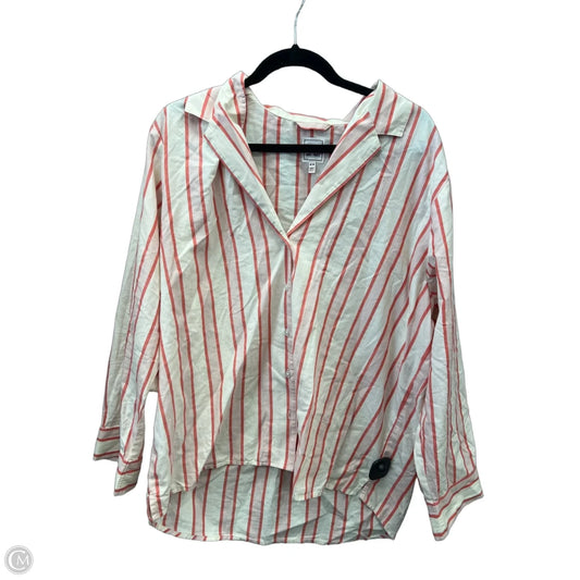 Top Long Sleeve By Aerie In Striped Pattern, Size: M