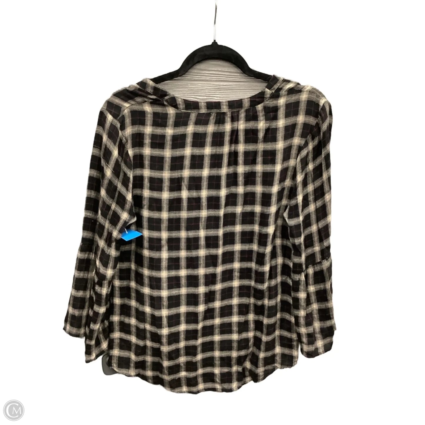 Top 3/4 Sleeve By Maurices In Plaid Pattern, Size: S