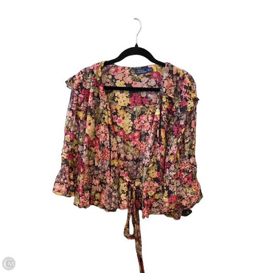 Blouse 3/4 Sleeve By Polo Ralph Lauren In Floral Print, Size: Xxl