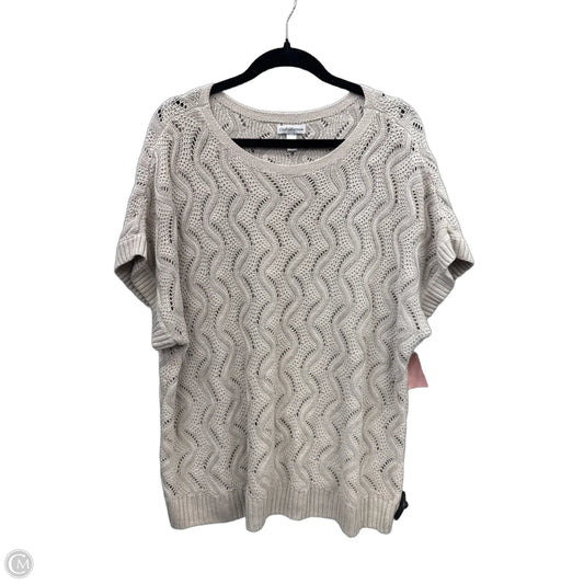 Top Short Sleeve By Croft And Barrow In Tan, Size: 2x