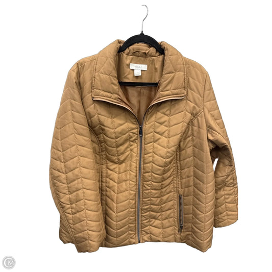 Jacket Puffer & Quilted By Cj Banks In Brown, Size: 1x