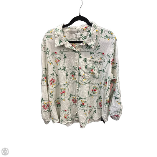 Top Long Sleeve By Cato In White, Size: 3x