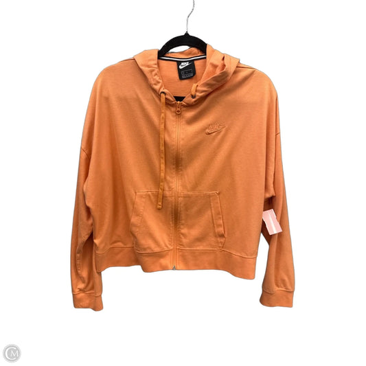 Sweatshirt Hoodie By Nike In Orange, Size: L