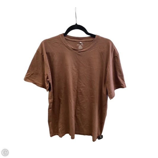 Top Short Sleeve Basic By Clothes Mentor In Brown, Size: 2x