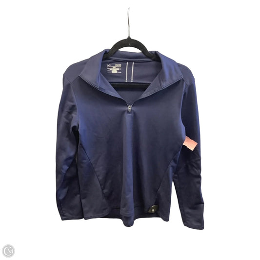 Athletic Top Long Sleeve Collar By Under Armour In Navy, Size: S