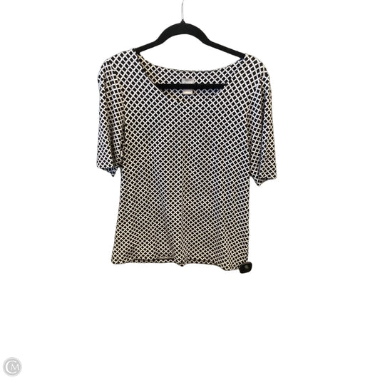 Top Short Sleeve By Chicos In Black & White, Size: M