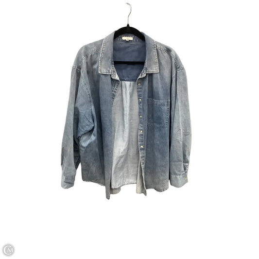 Top Long Sleeve By Maurices In Blue Denim, Size: 2x