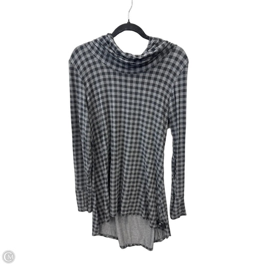 Tunic Long Sleeve By Cuddl Duds In Black & Grey, Size: L