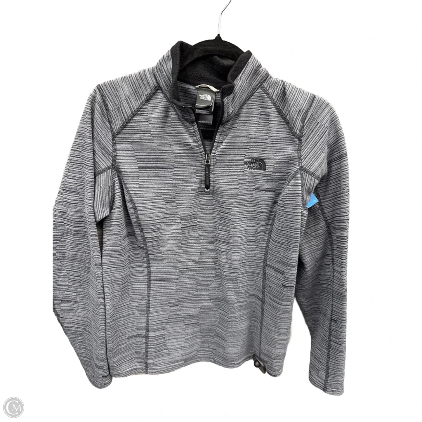 Athletic Top Long Sleeve Collar By The North Face In Grey, Size: M