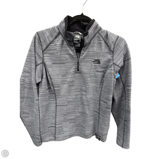 Athletic Top Long Sleeve Collar By The North Face In Grey, Size: M