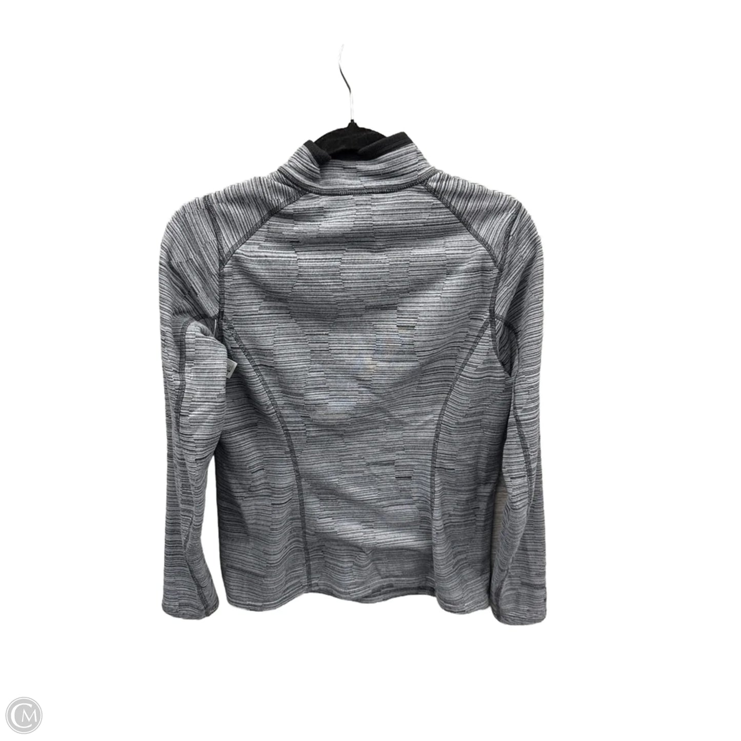 Athletic Top Long Sleeve Collar By The North Face In Grey, Size: M