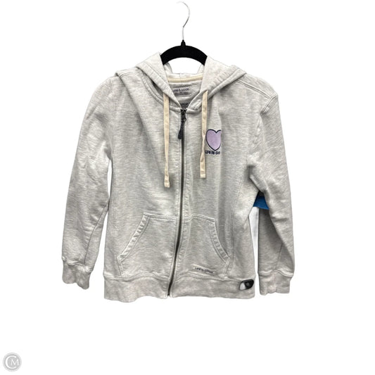 Sweatshirt Hoodie By Life Is Good In Grey, Size: M