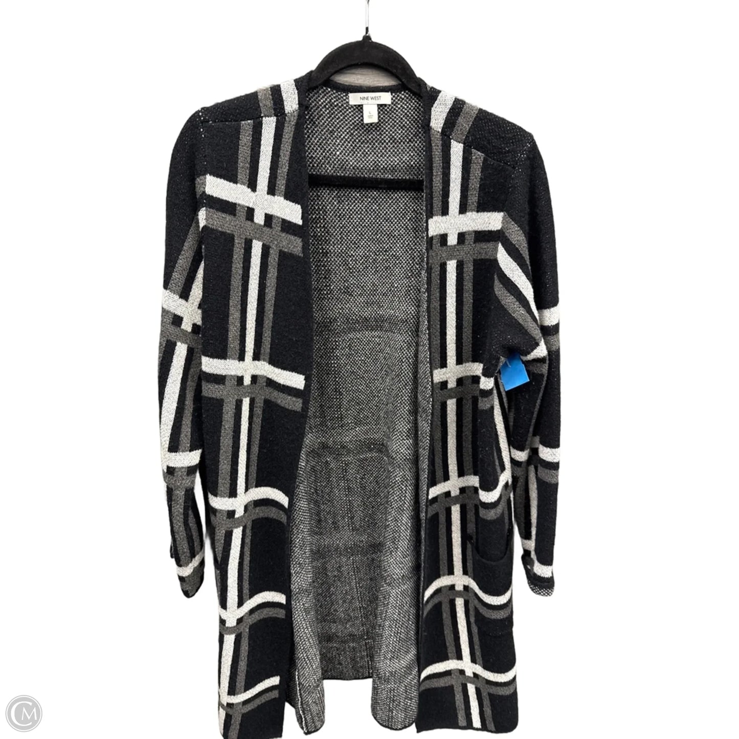 Sweater Cardigan By Nine West In Black, Size: L