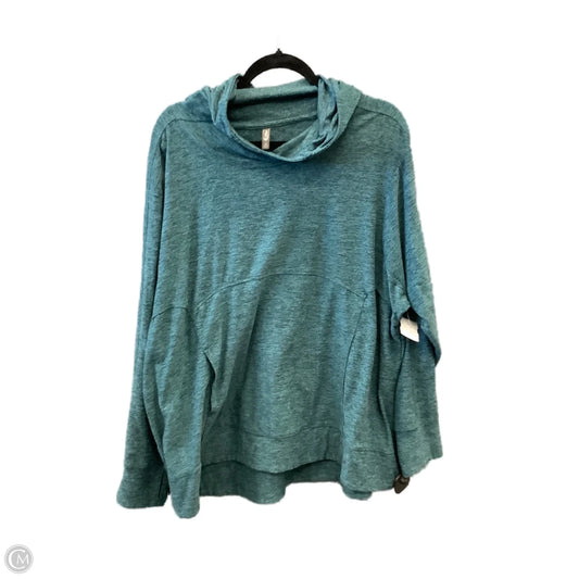 Athletic Top Long Sleeve Hoodie By Mta Sport In Green, Size: 3x