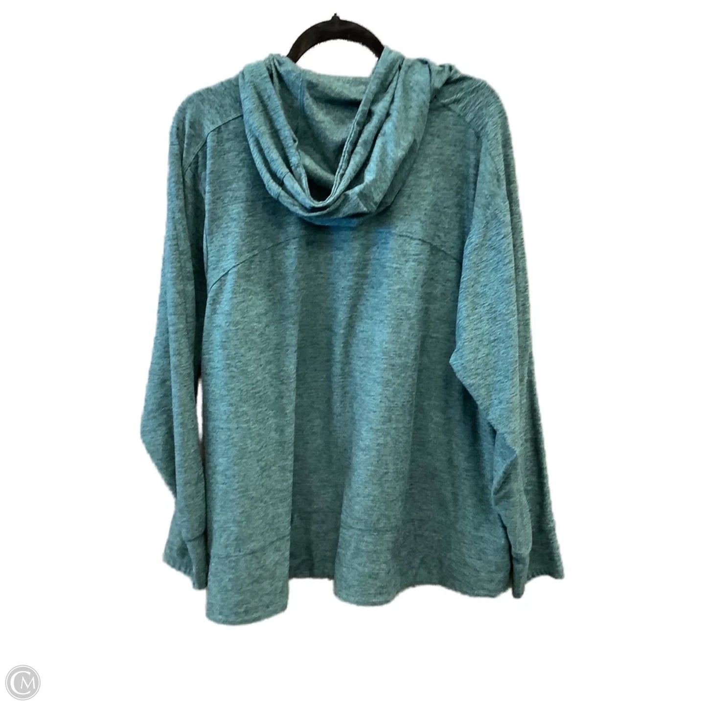 Athletic Top Long Sleeve Hoodie By Mta Sport In Green, Size: 3x