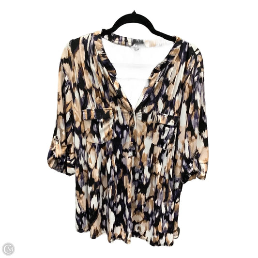 Top 3/4 Sleeve By Cocomo In Multi-colored, Size: 3x