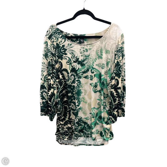 Top 3/4 Sleeve By Alfani In Green, Size: 3x