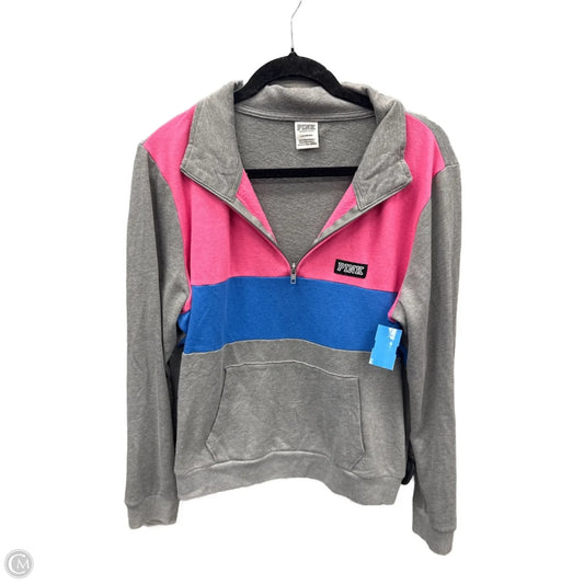 Sweatshirt Collar By Pink In Grey, Size: L