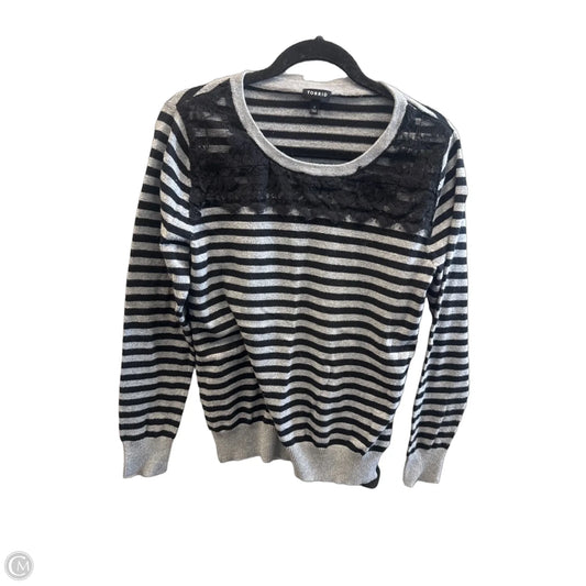 Top Long Sleeve By Torrid In Black & Grey, Size: L