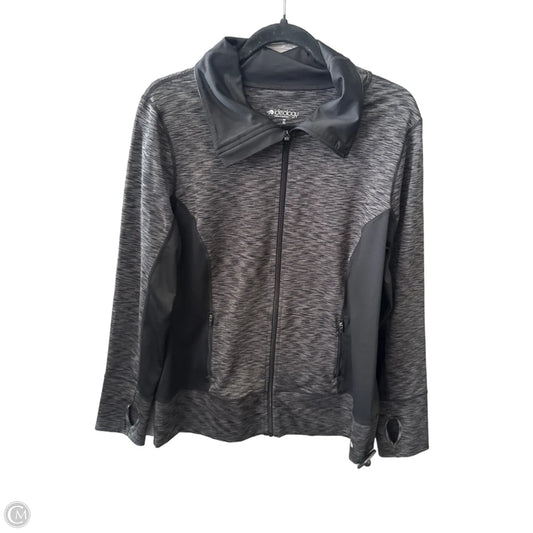 Athletic Jacket By Ideology In Black & Grey, Size: Xl