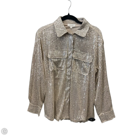 Top Long Sleeve By Oddi In Gold, Size: M