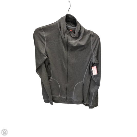 Athletic Top Long Sleeve Collar By Hanes In Grey, Size: M