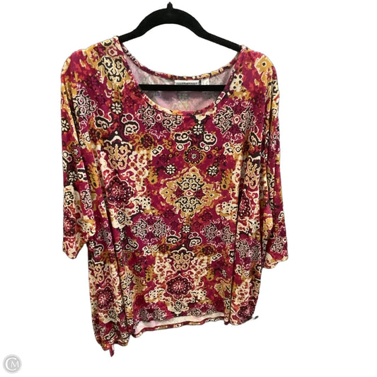 Top 3/4 Sleeve By Susan Graver In Multi-colored, Size: 3x