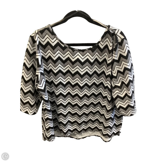 Top 3/4 Sleeve By Como Vintage In Black & White, Size: 2x