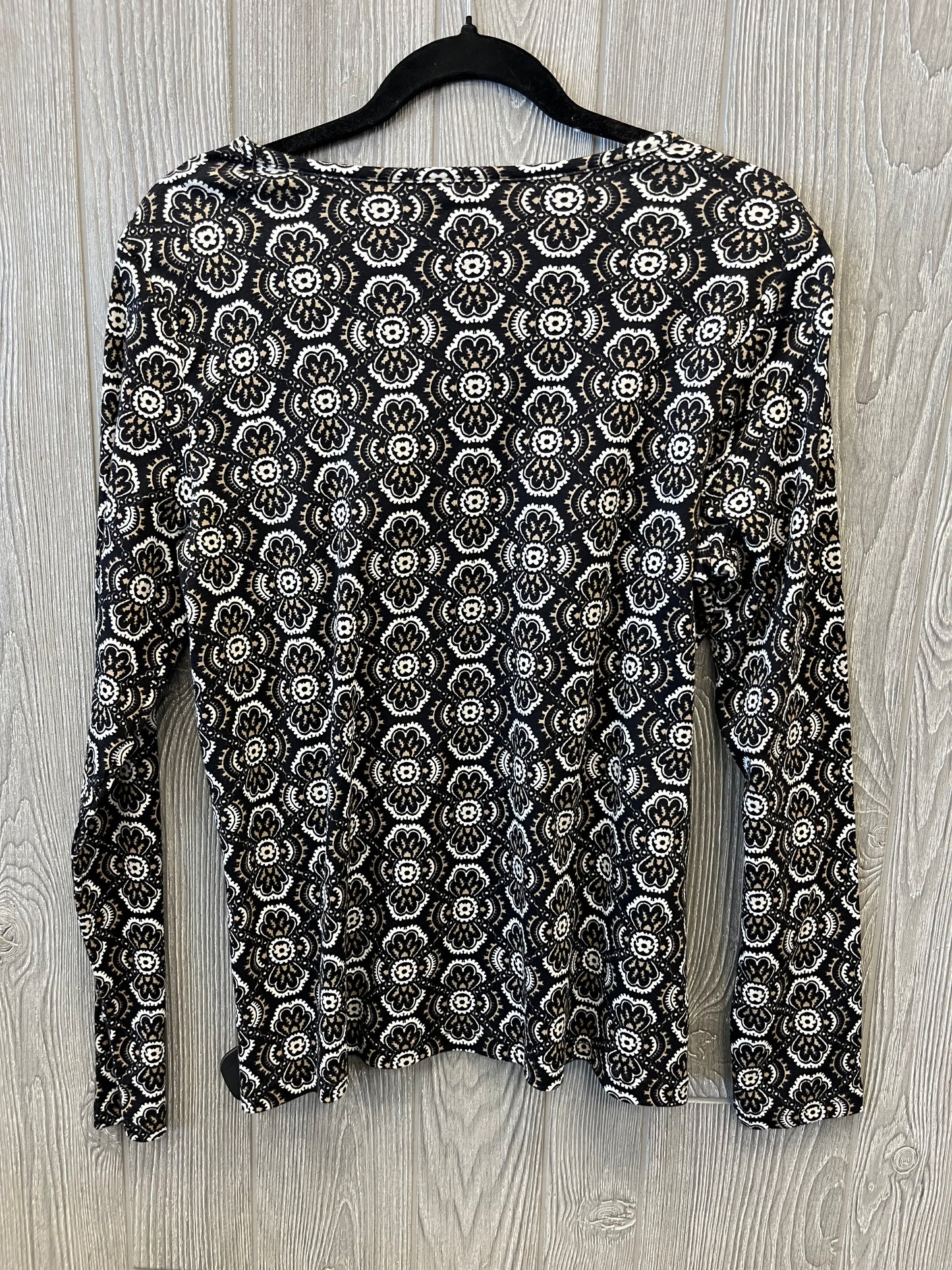 Top Long Sleeve By Kim Rogers In Black, Size: L