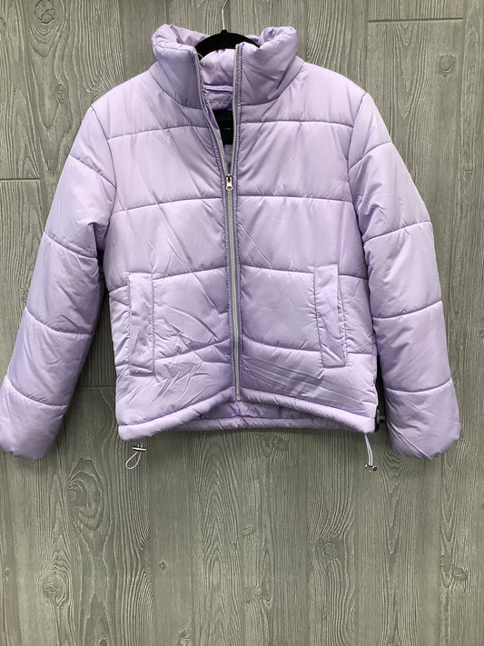 Rena Leather Puffer Jacket Purple-Size M only